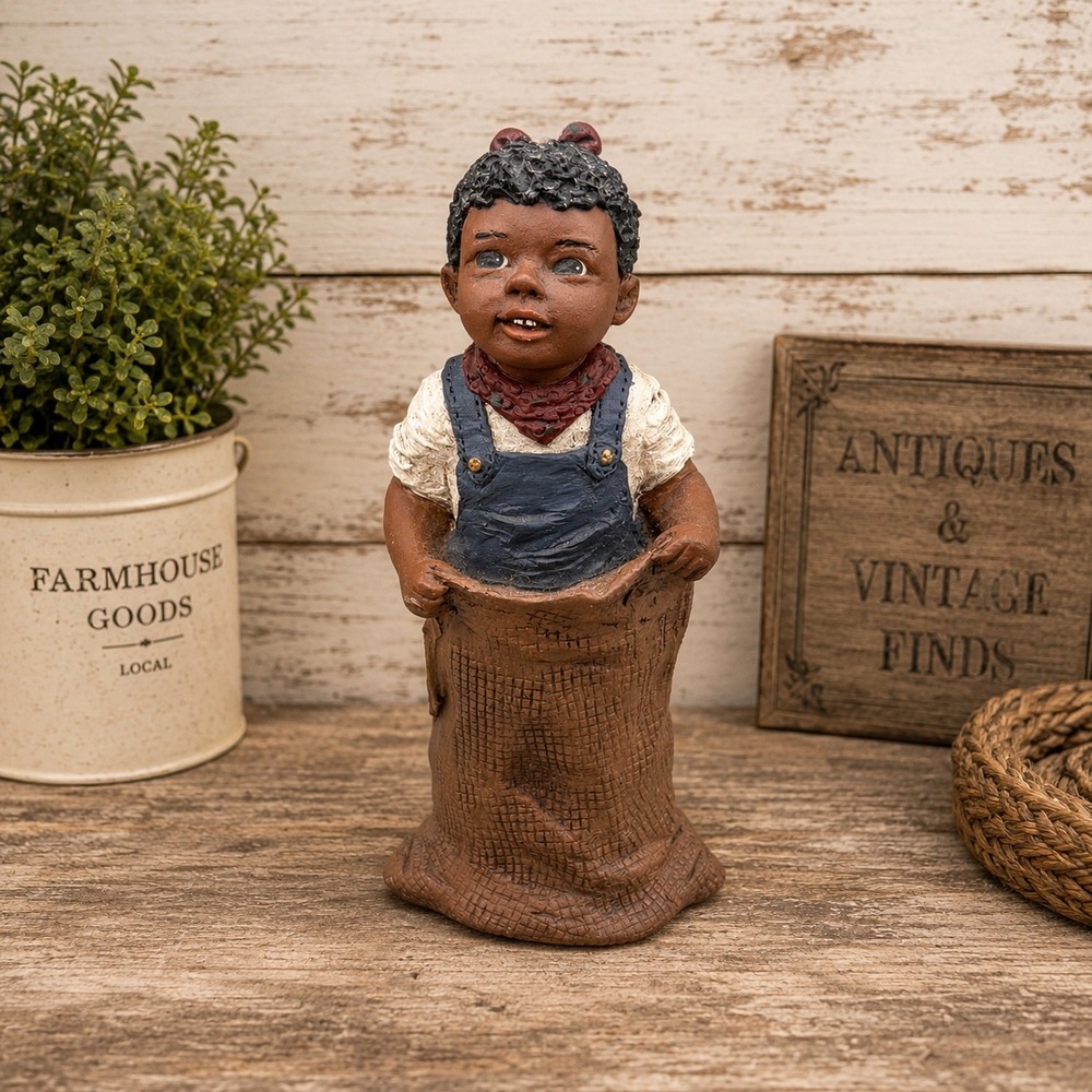 Vintage 1992 M Holcombe God is Love Beth Figurine Black Americana Potato Sack 39